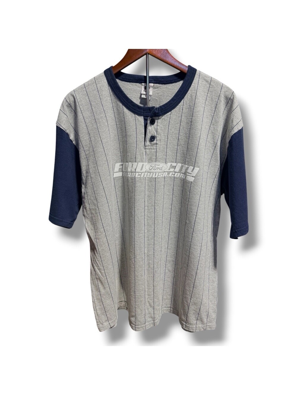 RARE Vintage Ford City Badger Sport Baseball Jersey Shirt XL #69 Pinstripe